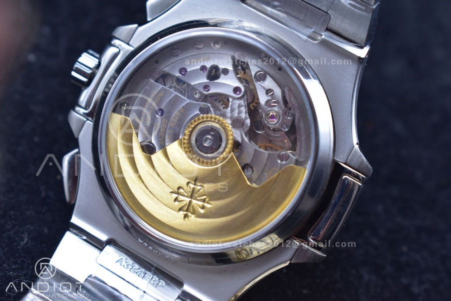 Nautilus Chrono Date 5980 SS/SS Wht/Stk PPF A7750 Mod