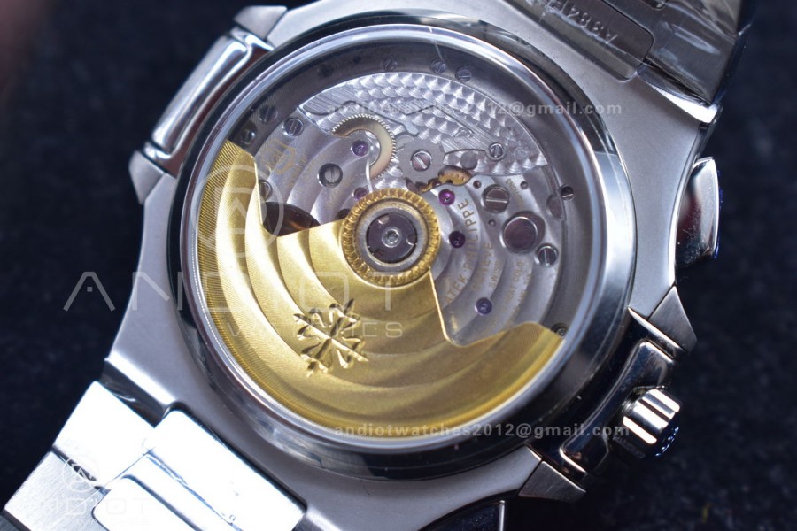 Nautilus Chrono Date 5980 SS/SS Wht/Stk PPF A7750 Mod