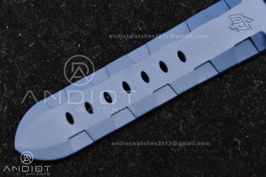 PAM1232 W Carbotech SBF 1:1 Best Edition Blue Dial on Blue Rubber Strap P900