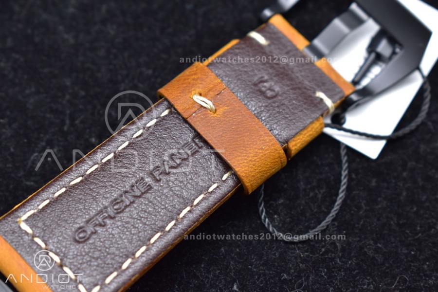 PAM441 O Real Ceramic SBF 1:1 Best Edition on Brown Asso Strap P.9001 Super Clone