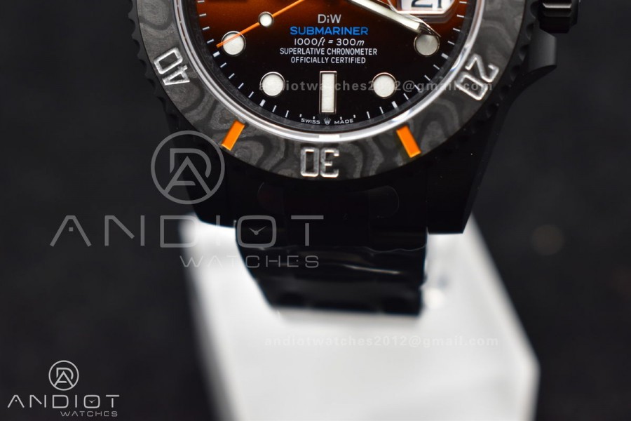 Submariner DIW DLC VSF 1:1 Best Edition Black/Orange Dial on DLC Bracelet VS3135