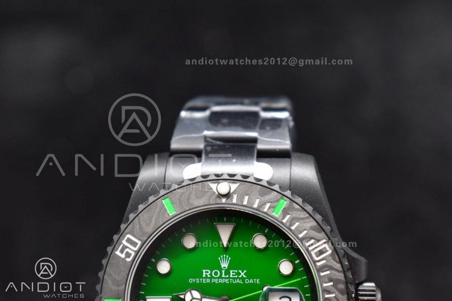Submariner DIW "Parakeet" DLC VSF 1:1 Best Edition Black/Green Dial on DLC Bracelet VS3135