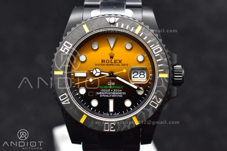 Submariner DIW DLC VSF 1:1 Best Edition Black/Yellow Dial on DLC Bracelet VS3135