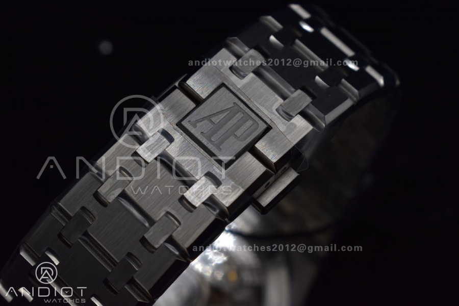 Royal Oak 41mm 15510 "50th Anniversary" SS ZF 1:1 Best Edition Black Textured Dial On SS Bracelet A4302