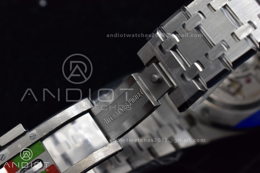 Royal Oak 41mm 15510 "50th Anniversary" SS ZF 1:1 Best Edition Black Textured Dial On SS Bracelet A4302