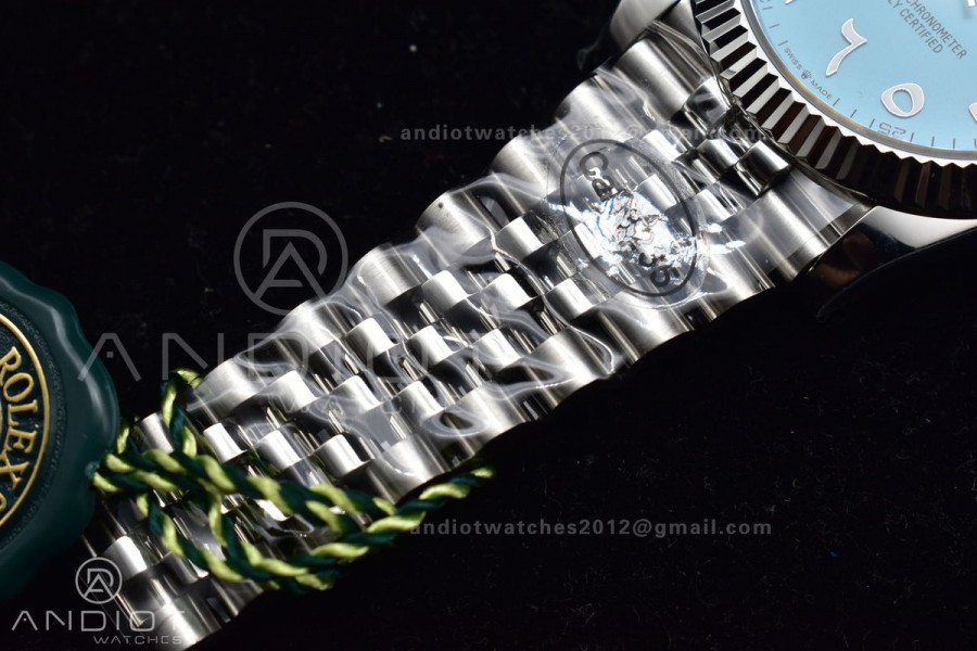 DateJust 41 126334 DIWF 1:1 Best Edition 904L Steel Tiffany Blue Dial Arabic Marker on Jubilee Bracelet SA3235