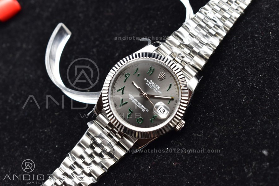 DateJust 41 126334 DIWF 1:1 Best Edition 904L Steel Grey Dial Arabic Marker on Jubilee Bracelet SA3235
