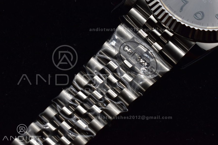 DateJust 41 126334 DIWF 1:1 Best Edition 904L Steel Grey Dial Arabic Marker on Jubilee Bracelet SA3235