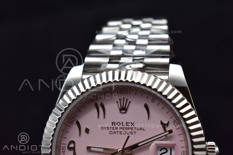 DateJust 41 126334 DIWF 1:1 Best Edition 904L Steel Pink Dial Arabic Marker on Jubilee Bracelet SA3235