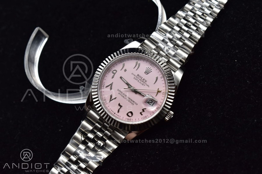 DateJust 41 126334 DIWF 1:1 Best Edition 904L Steel Pink Dial Arabic Marker on Jubilee Bracelet SA3235