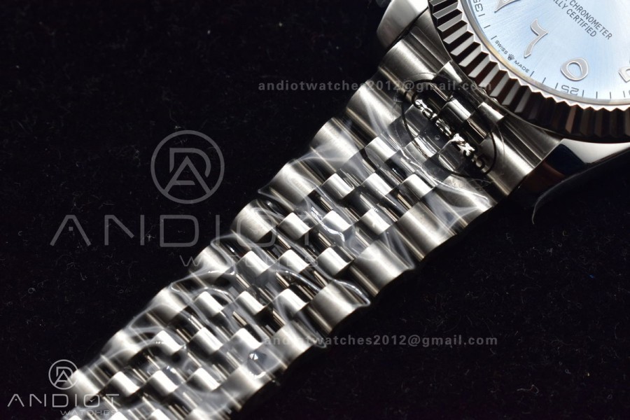 DateJust 41 126334 DIWF 1:1 Best Edition 904L Steel Ice Blue Dial Arabic Marker on Jubilee Bracelet SA3235