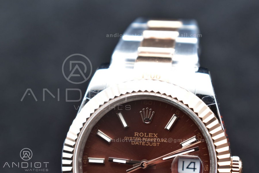 DateJust 41 126333 GMF Best Edition RG Plated Coffee Dial on SS/RG Oyster Bracelet A3235