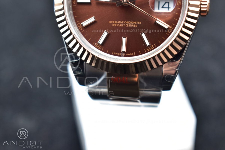 DateJust 41 126333 GMF Best Edition RG Plated Coffee Dial on SS/RG Oyster Bracelet A3235