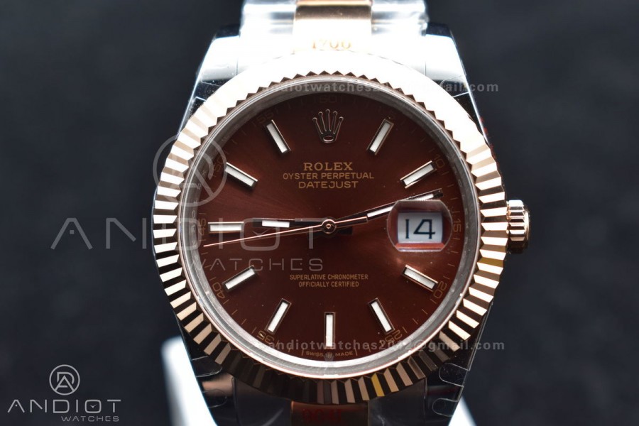 DateJust 41 126333 GMF Best Edition RG Plated Coffee Dial on SS/RG Oyster Bracelet A3235