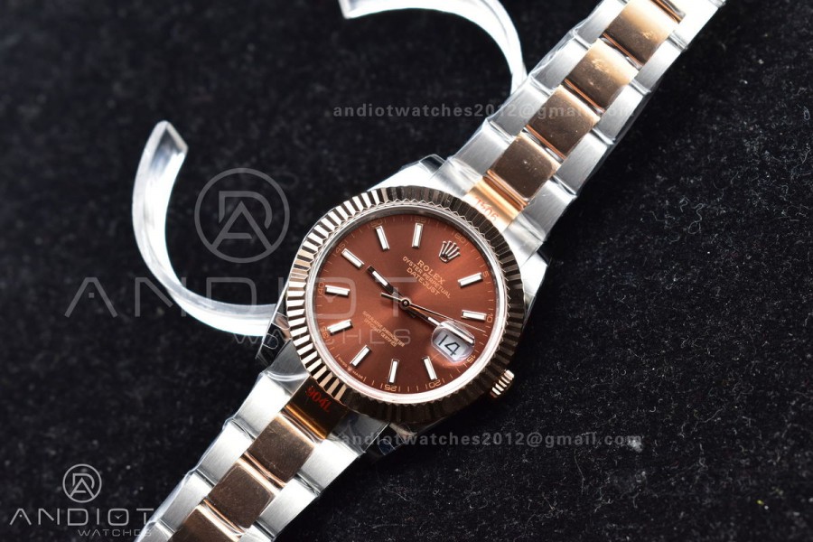DateJust 41 126333 GMF Best Edition RG Plated Coffee Dial on SS/RG Oyster Bracelet A3235