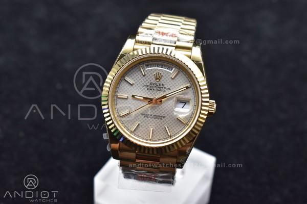 DayDate 40 YG GMF Plated 904L Steel Checked Dial C...