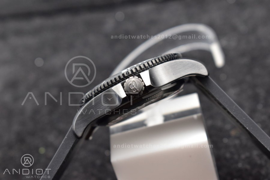 Superocean Automatic 44 TF 1:1 Best Edition Yellow Dial Black Bezel on Black Rubber Strap A2824