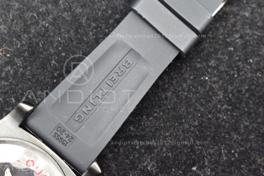 Superocean Automatic 44 TF 1:1 Best Edition Black Dial Black Bezel On Black Rubber Strap A2824