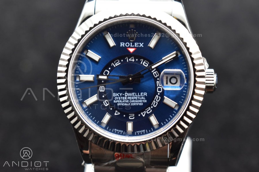 Skydweller SS TWF Best Edition Blue Dial on SS Bracelet A23J