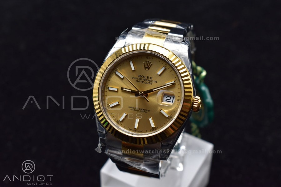 DateJust 41 126333 904L SS/YG VSF 1:1 Best Edition YG Dial on Oyster Bracelet VS3235