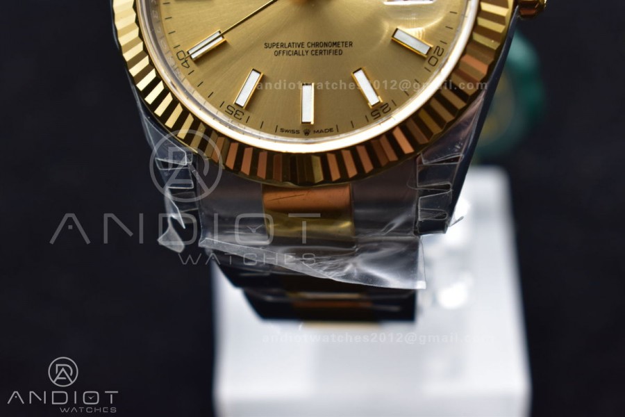 DateJust 41 126333 904L SS/YG VSF 1:1 Best Edition YG Dial on Oyster Bracelet VS3235