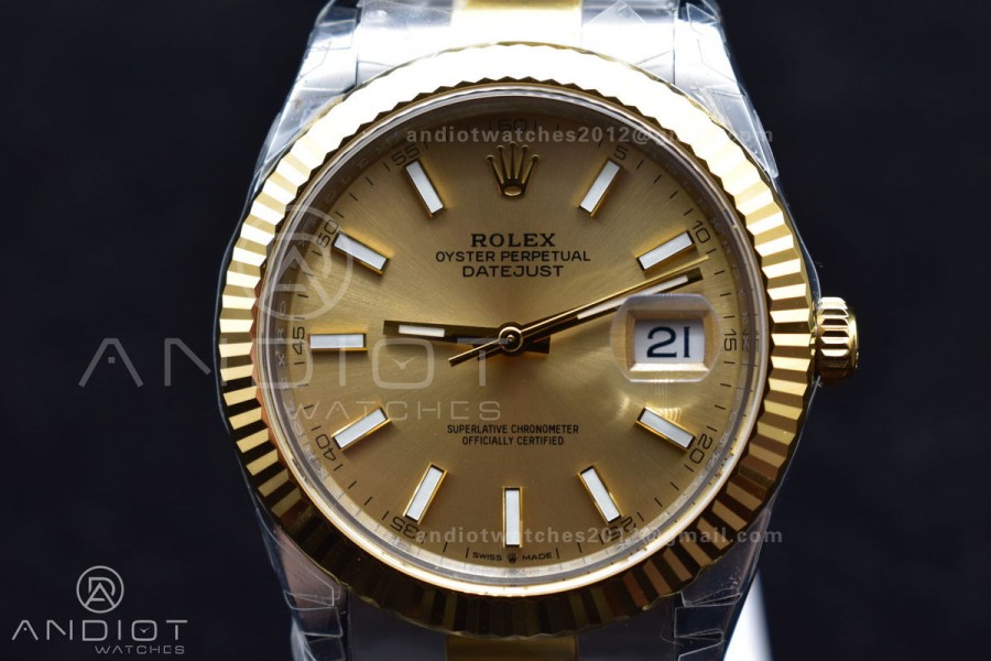 DateJust 41 126333 904L SS/YG VSF 1:1 Best Edition YG Dial on Oyster Bracelet VS3235