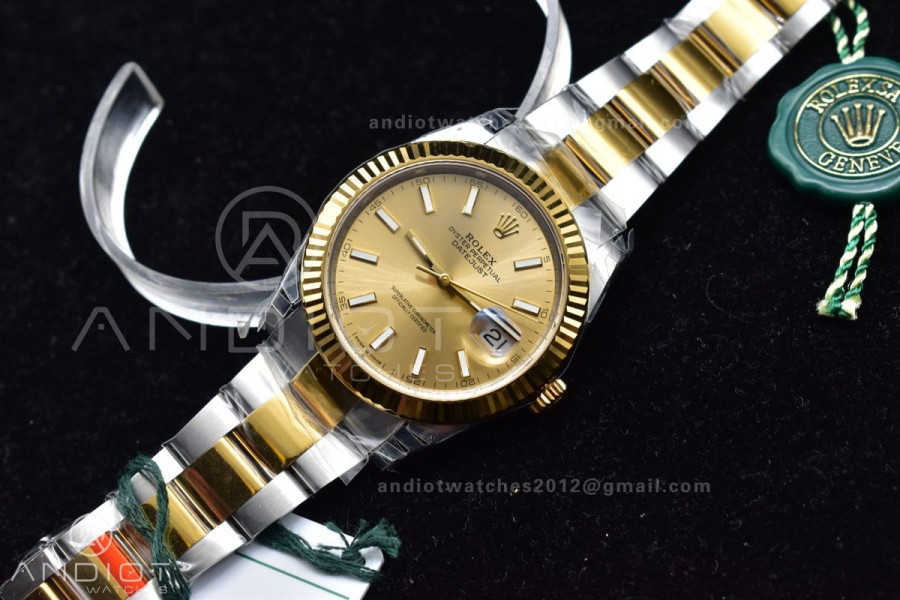 DateJust 41 126333 904L SS/YG VSF 1:1 Best Edition YG Dial on Oyster Bracelet VS3235