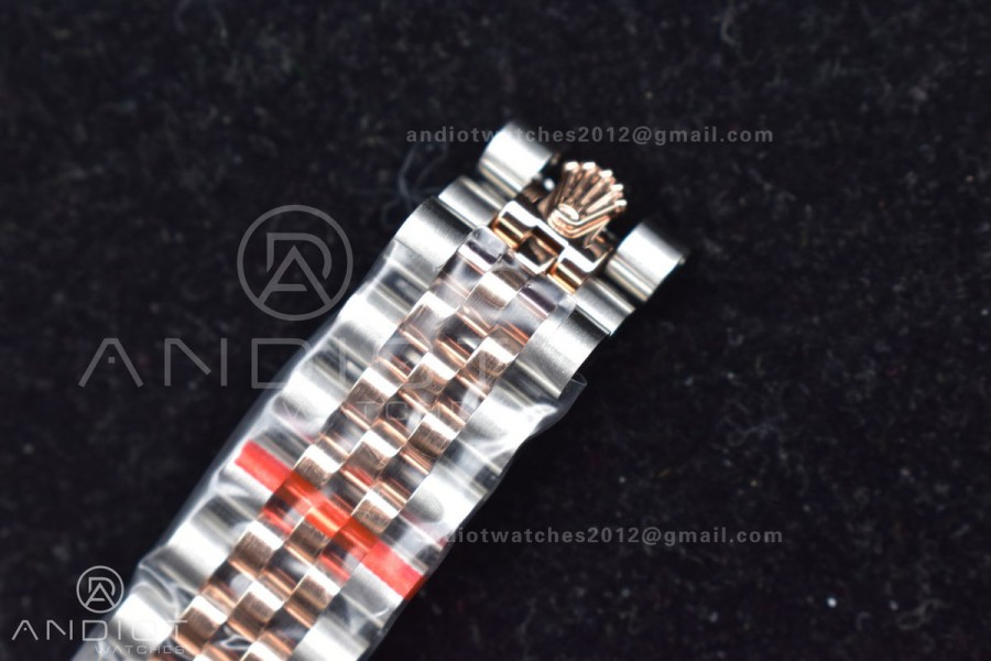 DateJust 31 Ladies 278289 WF RG 316L Steel Silver Dial Diamonds Bezel and Markers on President Syle Bracelet