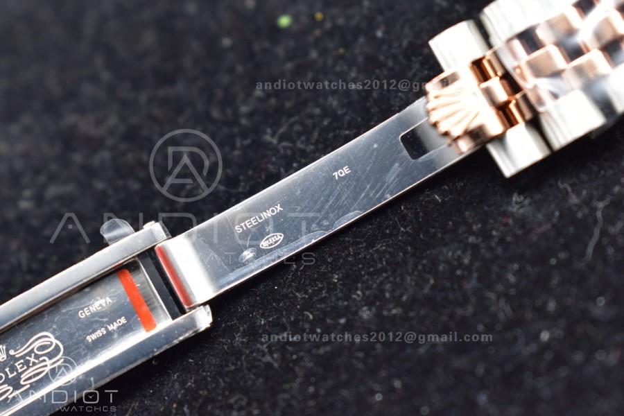 DateJust 31 Ladies 278289 WF RG 316L Steel Silver Dial Diamonds Bezel and Markers on President Syle Bracelet