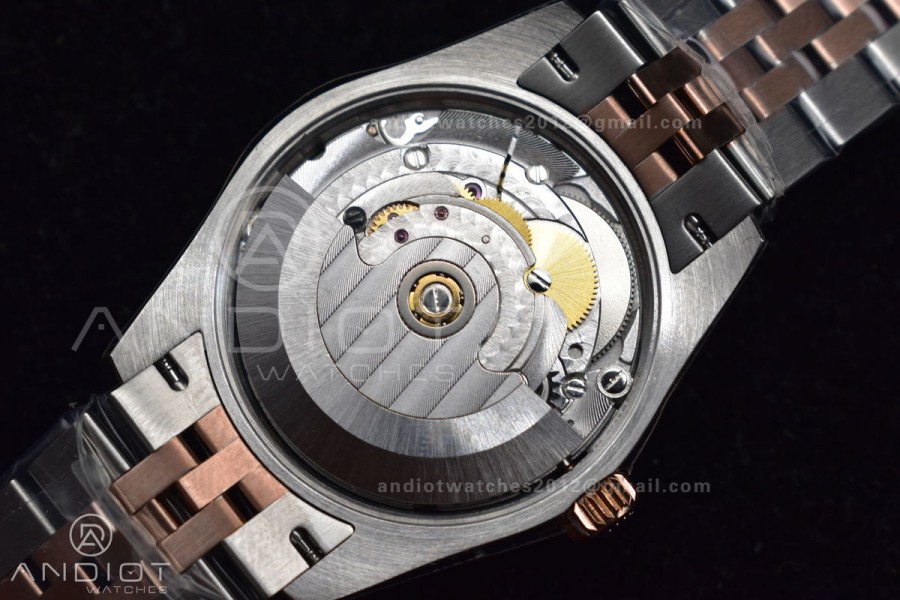 DateJust 31 Ladies 278289 WF RG 316L Steel Silver Dial Diamonds Bezel and Markers on President Syle Bracelet