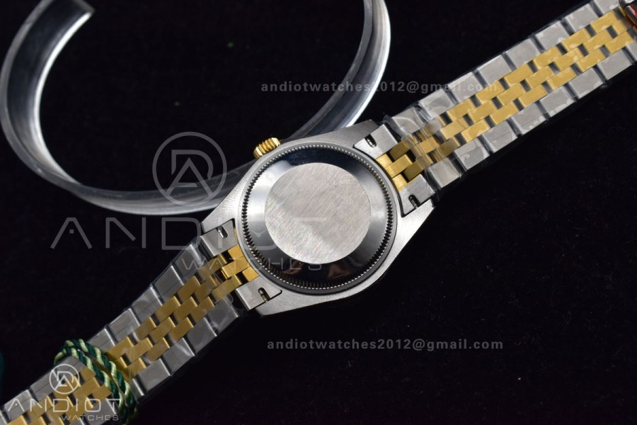 DateJust 31 Ladies 278289 WF 316L Steel Green Dial Fluted Bezel and Markers on President Syle Bracelet