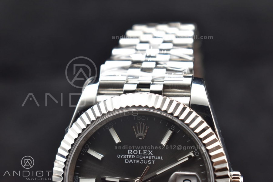 DateJust 41 126334 DIWF 1:1 Best Edition 904L Steel Grey Stick Dial on Jubilee Bracelet SA3235
