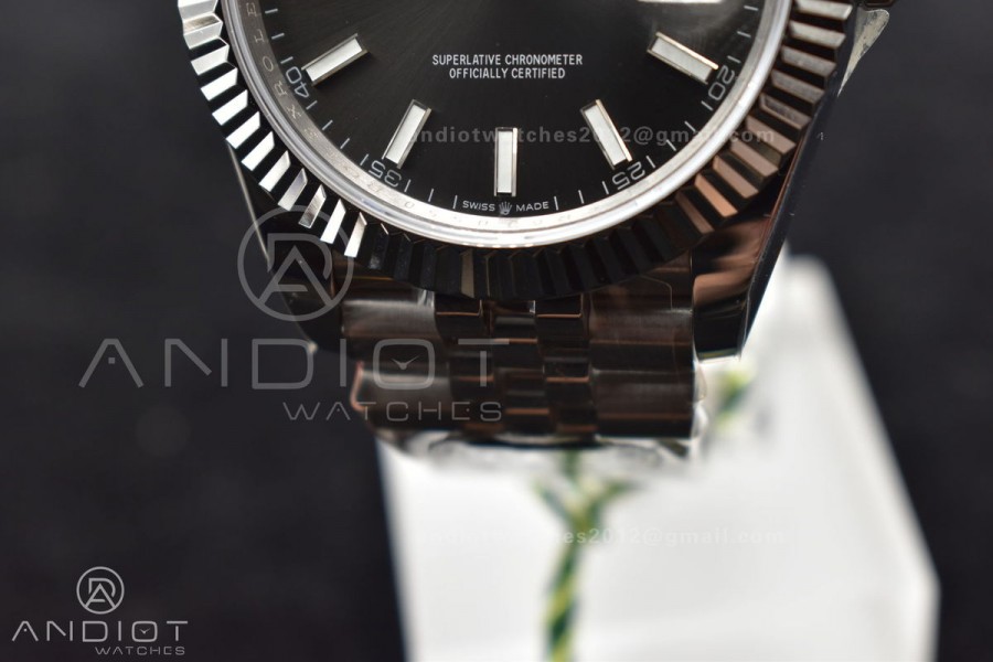 DateJust 41 126334 DIWF 1:1 Best Edition 904L Steel Grey Stick Dial on Jubilee Bracelet SA3235