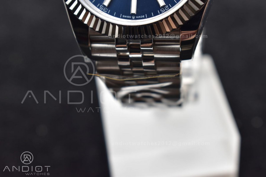 DateJust 41 126334 DIWF 1:1 Best Edition 904L Steel Blue Stick Dial on Jubilee Bracelet SA3235