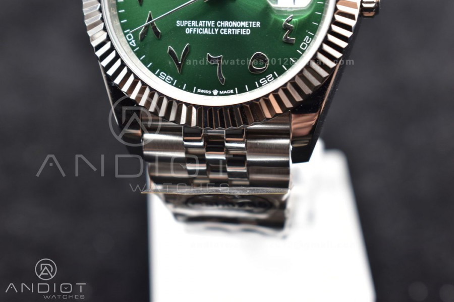 DateJust 41 126334 DIWF 1:1 Best Edition 904L Steel Green Dial Arabic Marker on Jubilee Bracelet SA3235