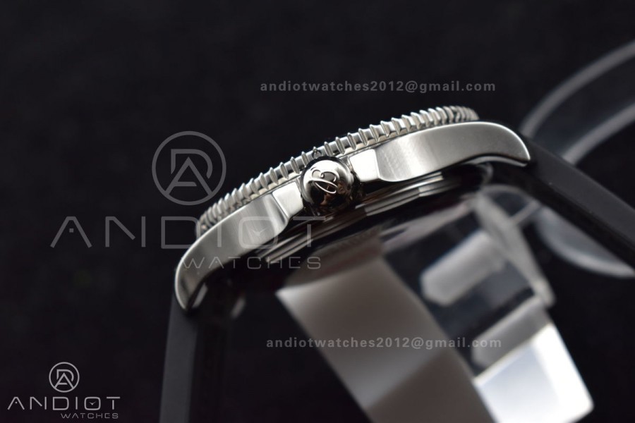 Superocean Automatic 44 TF 1:1 Best Edition Black Dial Black Bezel On Black Rubber Strap A2824