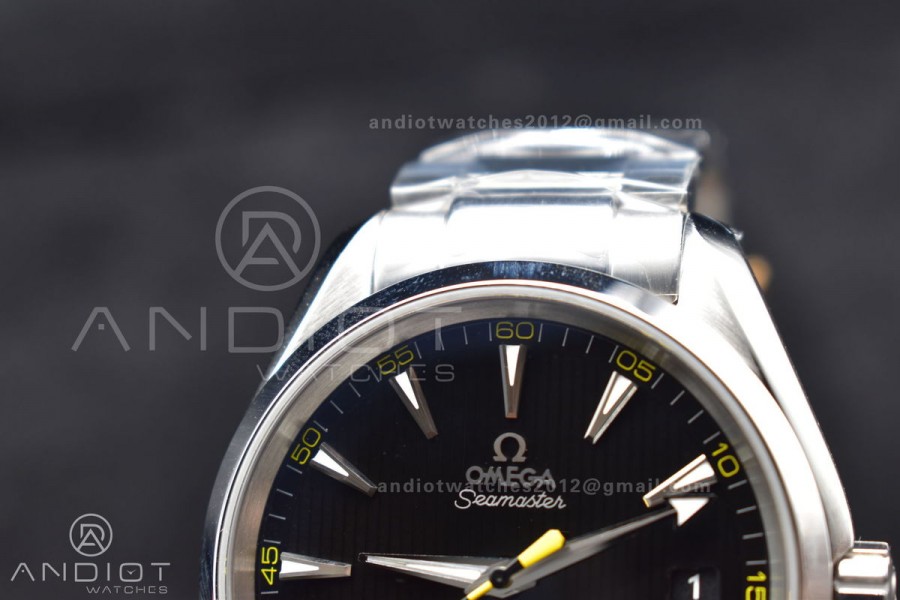 Aqua Terra 150M SS VSF 1:1 Best Edition Black Dial Bumblebee On SS Bracelet A8500