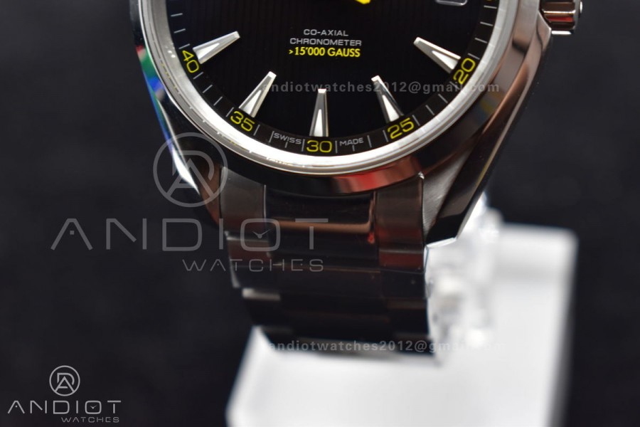 Aqua Terra 150M SS VSF 1:1 Best Edition Black Dial Bumblebee On SS Bracelet A8500