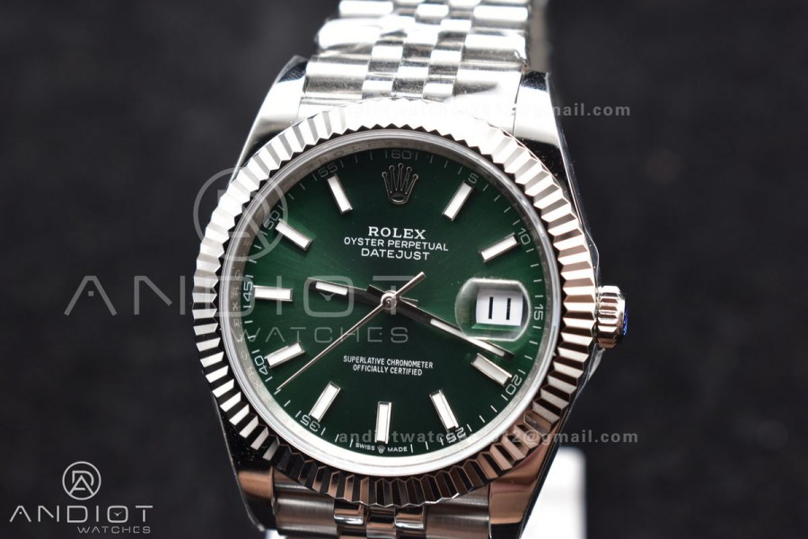 DateJust 41 126334 DIWF 1:1 Best Edition 904L Steel Green Sundust Dial on Jubilee Bracelet SA3235