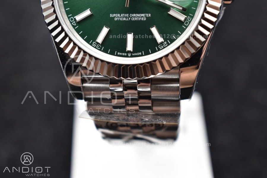 DateJust 41 126334 DIWF 1:1 Best Edition 904L Steel Green Sundust Dial on Jubilee Bracelet SA3235