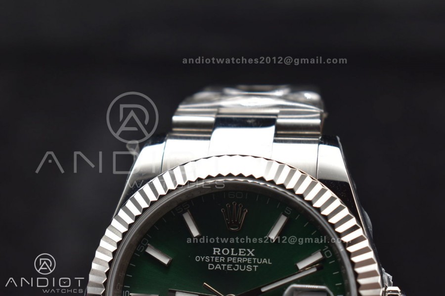 DateJust 41 126334 DIWF 1:1 Best Edition 904L Steel Green Sundust Dial on Oyster Bracelet SA3235
