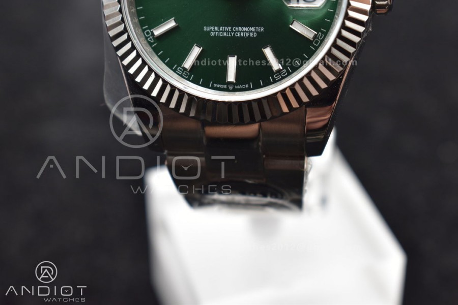 DateJust 41 126334 DIWF 1:1 Best Edition 904L Steel Green Sundust Dial on Oyster Bracelet SA3235