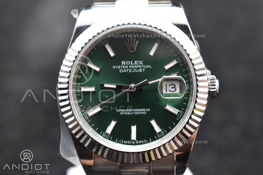 DateJust 41 126334 DIWF 1:1 Best Edition 904L Steel Green Sundust Dial on Oyster Bracelet SA3235