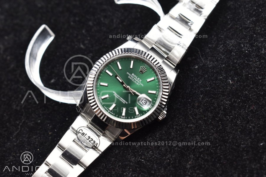 DateJust 41 126334 DIWF 1:1 Best Edition 904L Steel Green Sundust Dial on Oyster Bracelet SA3235