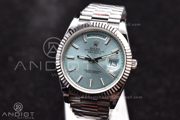 DayDate 40 SS GMF Gain Weight Ice Blue Stick Dial ...