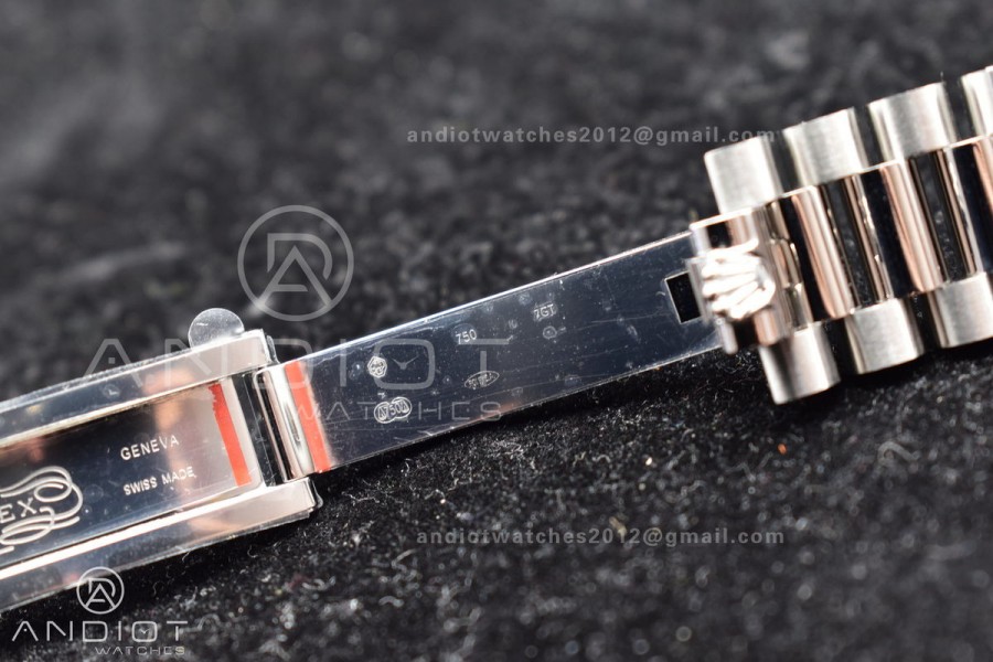 DayDate 40 SS GMF Gain Weight Ice Blue Stick Dial on President Bracelet A2836
