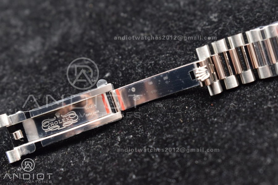 DayDate 40 SS GMF Gain Weight Ice Blue Stick Dial on President Bracelet A2836