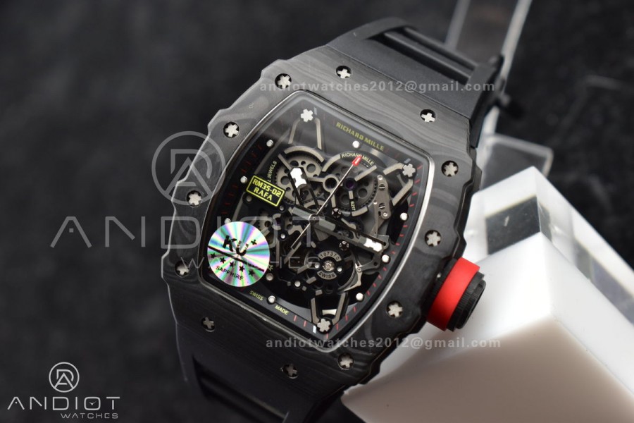 RM035-02 KUF Best Edition Skeleton Dial Red on Black Rubber Strap MIYOTA8215