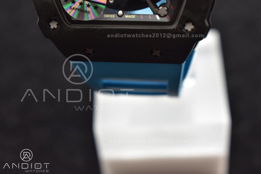 RM035-02 KUF Best Edition Skeleton Dial Red on Blue Rubber Strap MIYOTA8215 