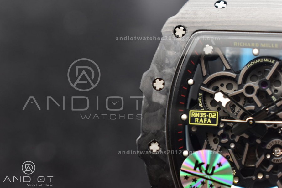 RM035-02 KUF Best Edition Skeleton Dial Red on Blue Rubber Strap MIYOTA8215 